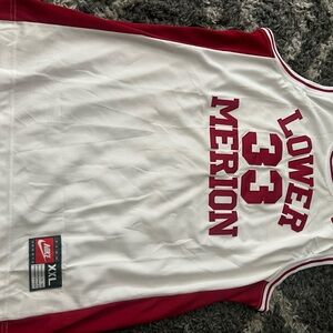 Kobe - Nike Lower Merion Basketball Jersey - White and Red